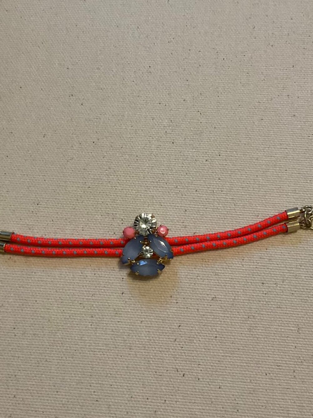 J.CREW CREWCUTS DOUBLE CORD BRACELET WITH CLUSTER CRYSTALS.